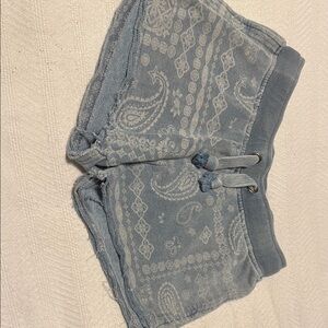 Paisley Patterned Blue Women's Shorts